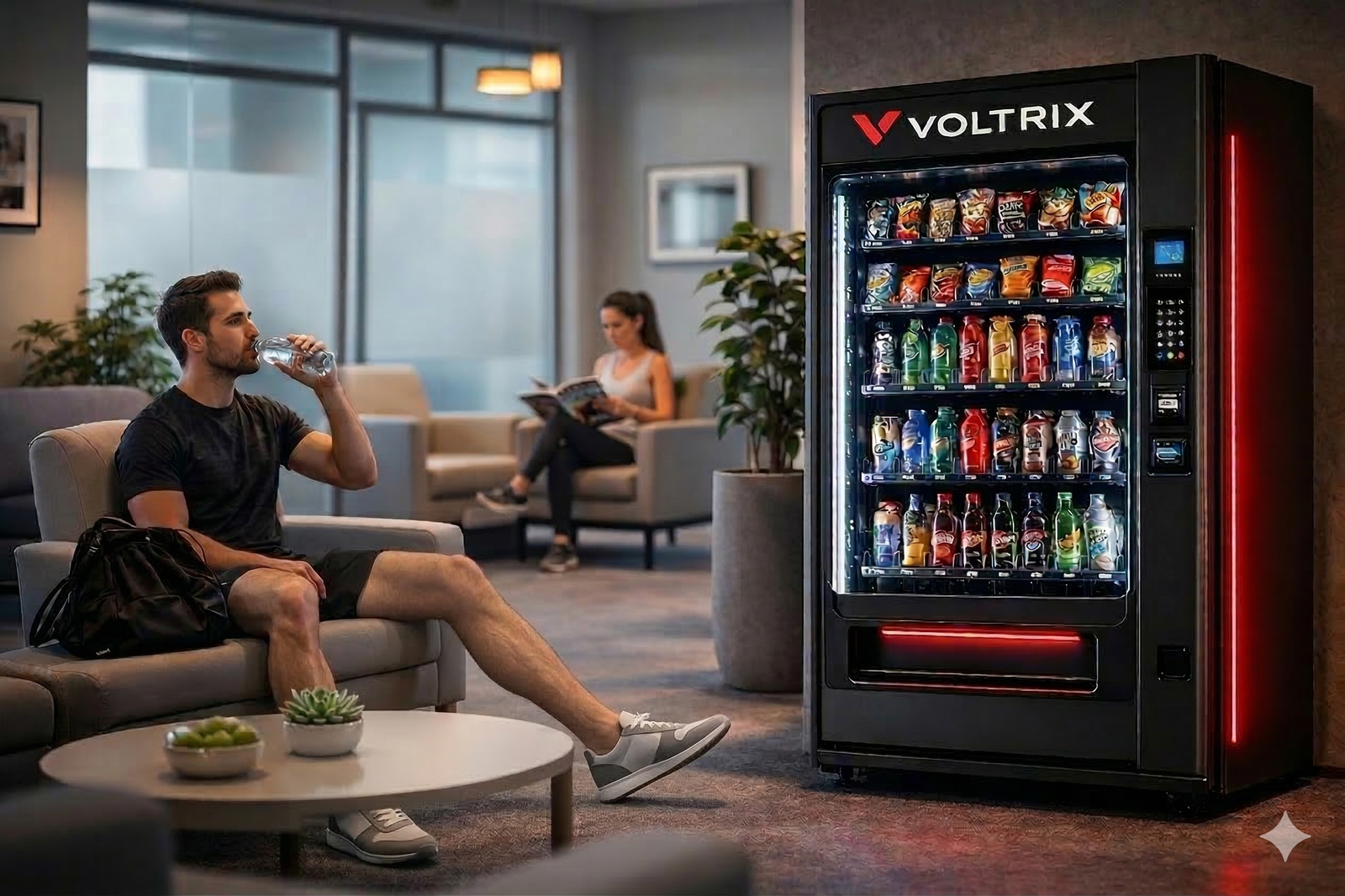 Voltrix vending machine in use at a modern lounge